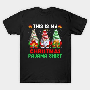 This is my Christmas Pajama shirt three Gnomes T-Shirt